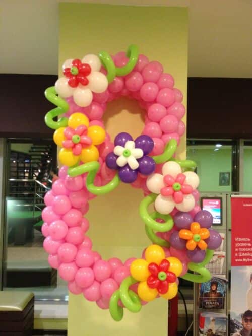 Композиція з кульок №138 - Повітряні кульки на 8 березня